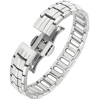 Silver color Magnetic Bracelet for Men Pulsera para Hombres  on a white background