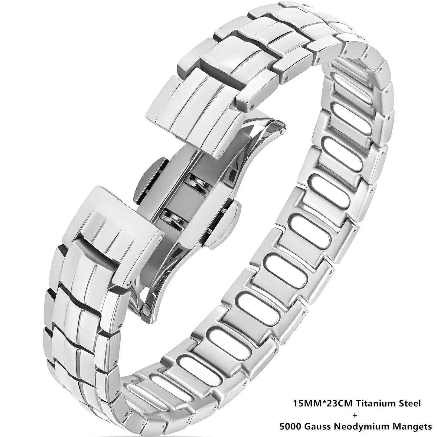 Magnetic Bracelet for Men Pulsera para Hombres on a white background