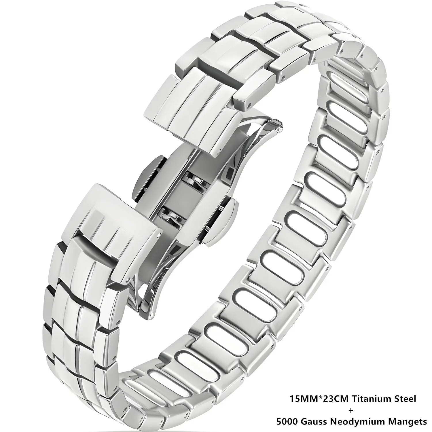 Magnetic Bracelet for Men Pulsera para Hombres on a white background