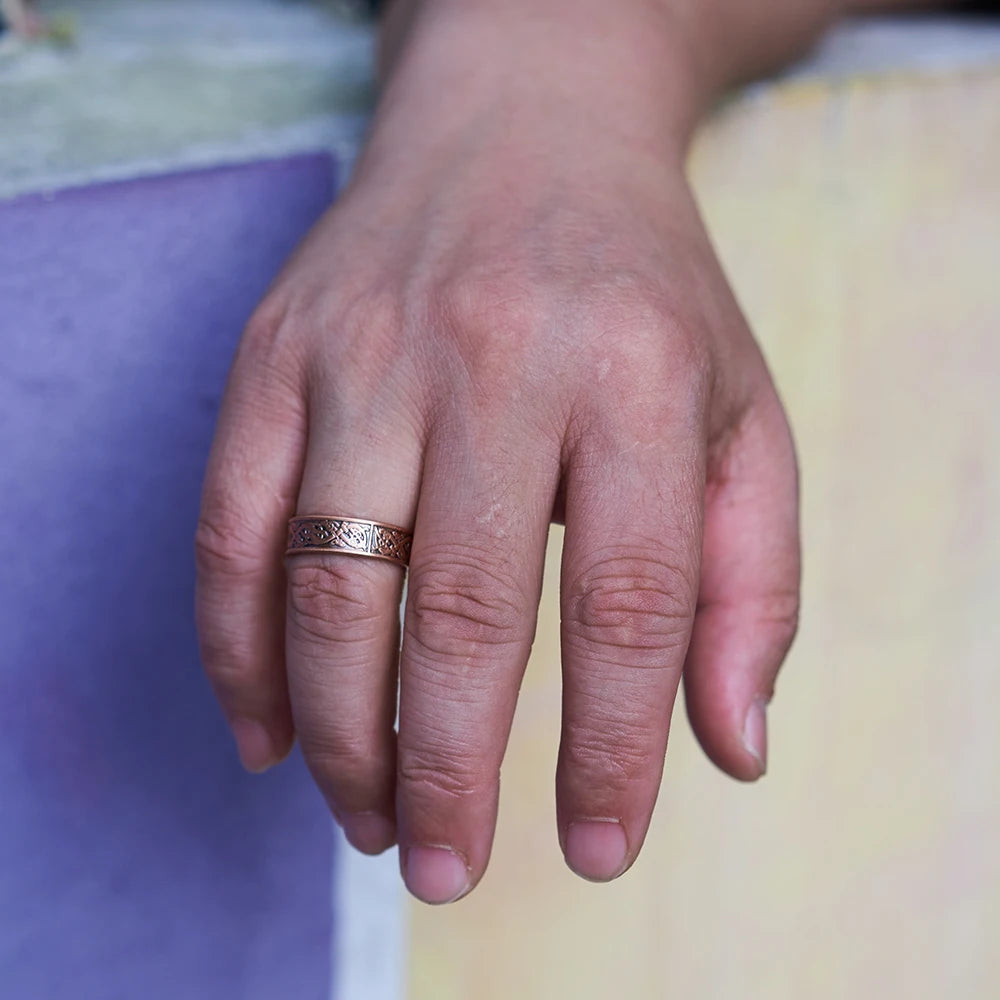 Anillo para Hombres o Mujeres Ring for Men or Women Pure Copper Magnetic Rings Viking Vintage 6.5mmFinger Cuff Adjustable Resizable