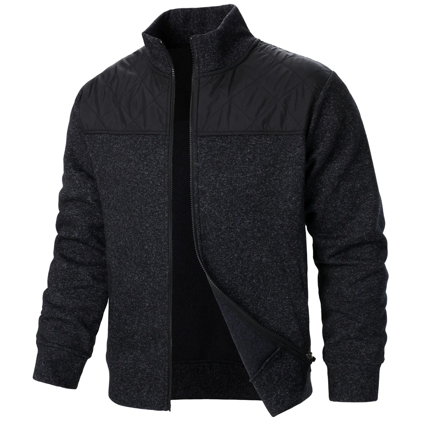 Chamarra para Hombres Men's Jacket Patchwork Stand Collar Slim Fit Cardigan Sweatshirt Sportswear Casual Autumn Coat Zip Up