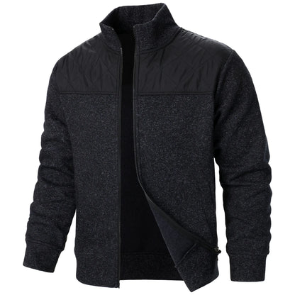 Chamarra para Hombres Men's Jacket Patchwork Stand Collar Slim Fit Cardigan Sweatshirt Sportswear Casual Autumn Coat Zip Up
