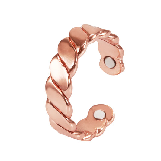 Anillo para Hombres o Mujeres Ring for Men or Women Pure Copper Magnetic Rings Women Big Size Adjustable Gold-color 6.7mm Cuff Bands Resizable Finger Rings