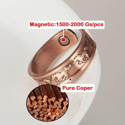 Anillo para Hombres o Mujeres Ring for Men or Women Pure Copper Magnetic Rings 6mm Finger Cuff Adjustable