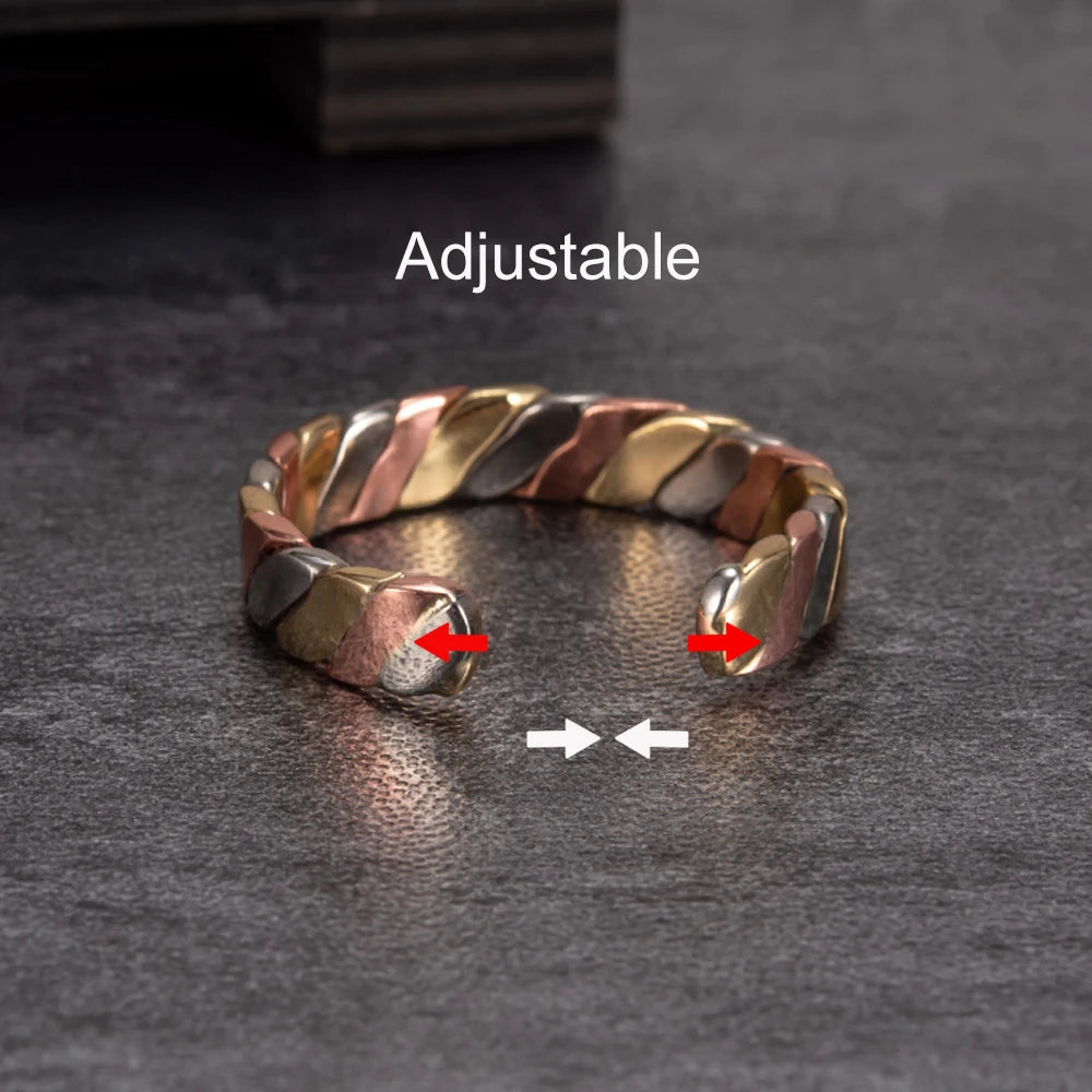Anillo para Mujeres Ring for Women Twisted Adjustable Ring Women Energy Magnetic Therapy 5mm Finger Open Cuff