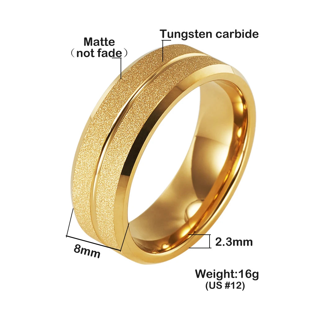 Anillo para Hombres o Mujeres Ring for Men or Women Anti-scratch Tungsten Carbide Ring 8mm Wide Rings