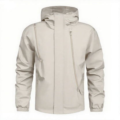 Chamarra para Hombres Men's Outdoor Jacket Casual Fashion Stylish Zipper Hooded Jackets Solid Color Simple Style Climbing Camping Outwear Autumn New