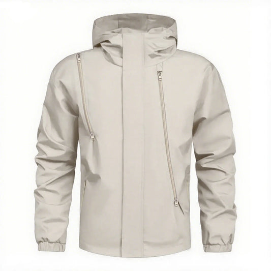 Chamarra para Hombres Men's Outdoor Jacket Casual Fashion Stylish Zipper Hooded Jackets Solid Color Simple Style Climbing Camping Outwear Autumn New