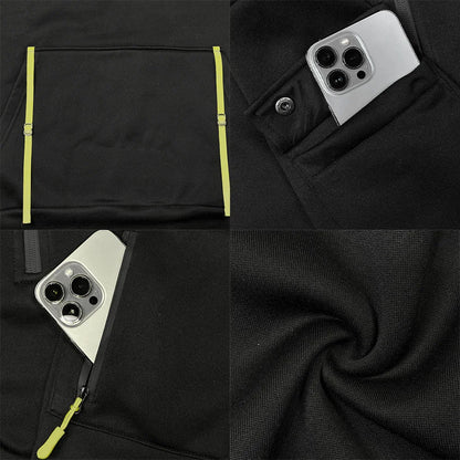 Sudadera para Hombres Men's Sweatshirts Autumn Winter New Thin Fleece Lining  Hooded Sweatshirt Zip Multi-pocket Pullover Men's Sports Jacket Men