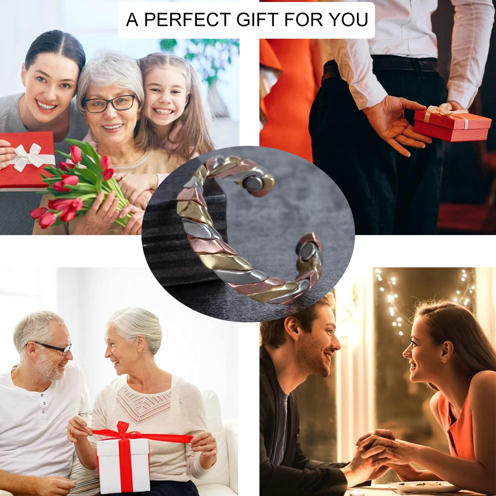 Anillo para Mujeres Ring for Women Twisted Adjustable Ring Women Energy Magnetic Therapy 5mm Finger Open Cuff