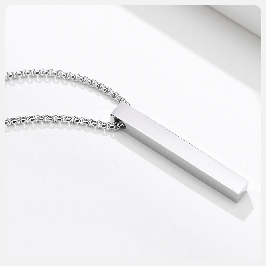 3D Vertical Bar Necklaces for Men Pendiente y Collar para Hombre theme photo