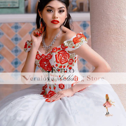 Mexican Quinceanera Dress Charro Embroidery Girls vestidos de 15 años Sweet 16 Birthday Gowns