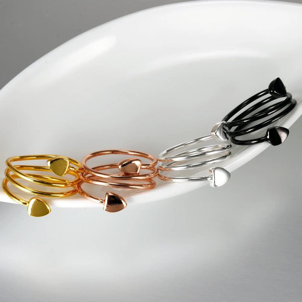 Anillo para Hombres o Mujeres Ring for Men or Women Pure Copper Magnetic Rings 3 Rows Finger Cuff Adjustable Jewelry Metal Resizable