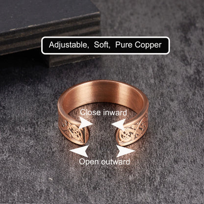 Anillo para Hombres o Mujeres Ring for Men or Women Pure Copper Magnetic Rings Viking Vintage 6.5mmFinger Cuff Adjustable Resizable