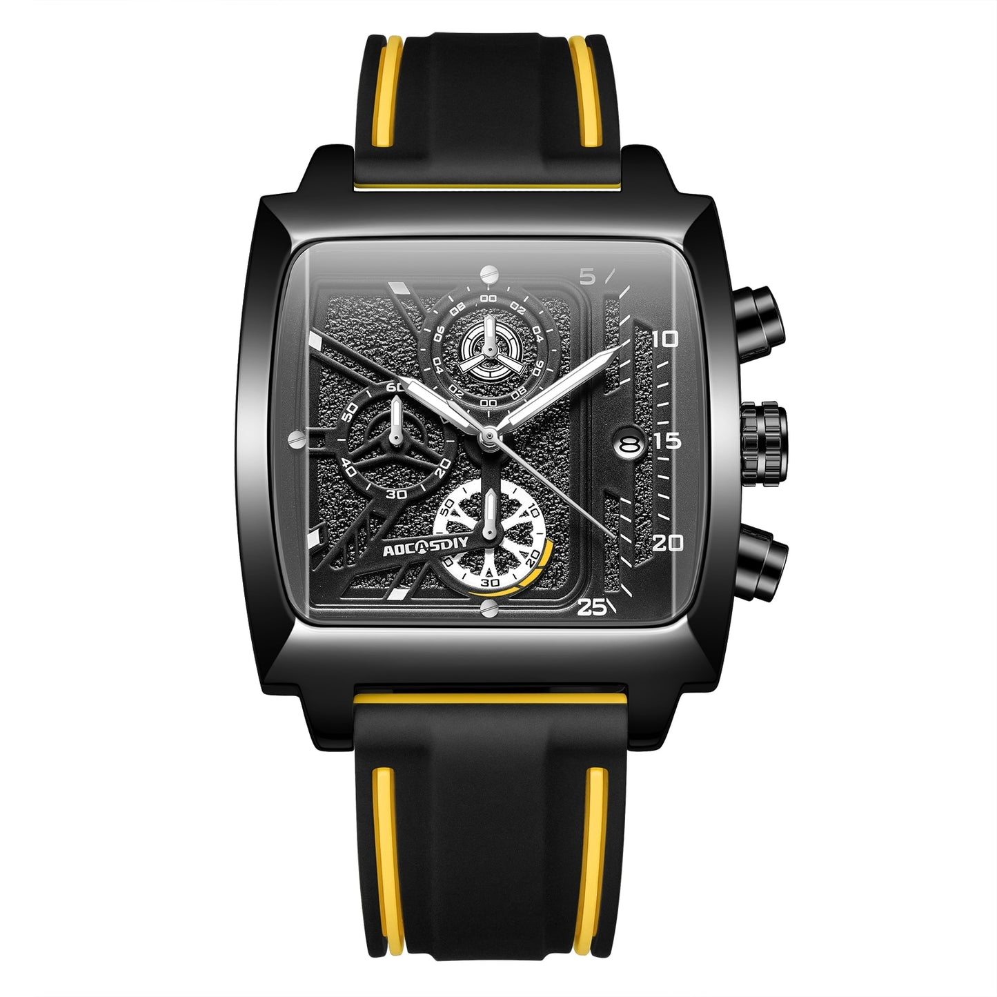 Reloj para Hombre fashion men's watch simple large dial sports waterproof wristwatch multi-functional luminous silicone