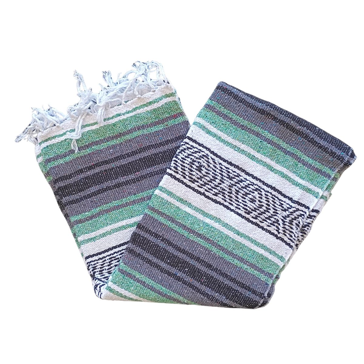 TM-Falsa-39 Mint Zarape Mexicano Mexican Serape Yoga Mat Picnic Blanket