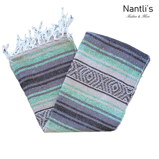 Zarape Mexicano TM-Falsa-38 Mint-Grey Mexican Serape Yoga Mat Picnic Blanket