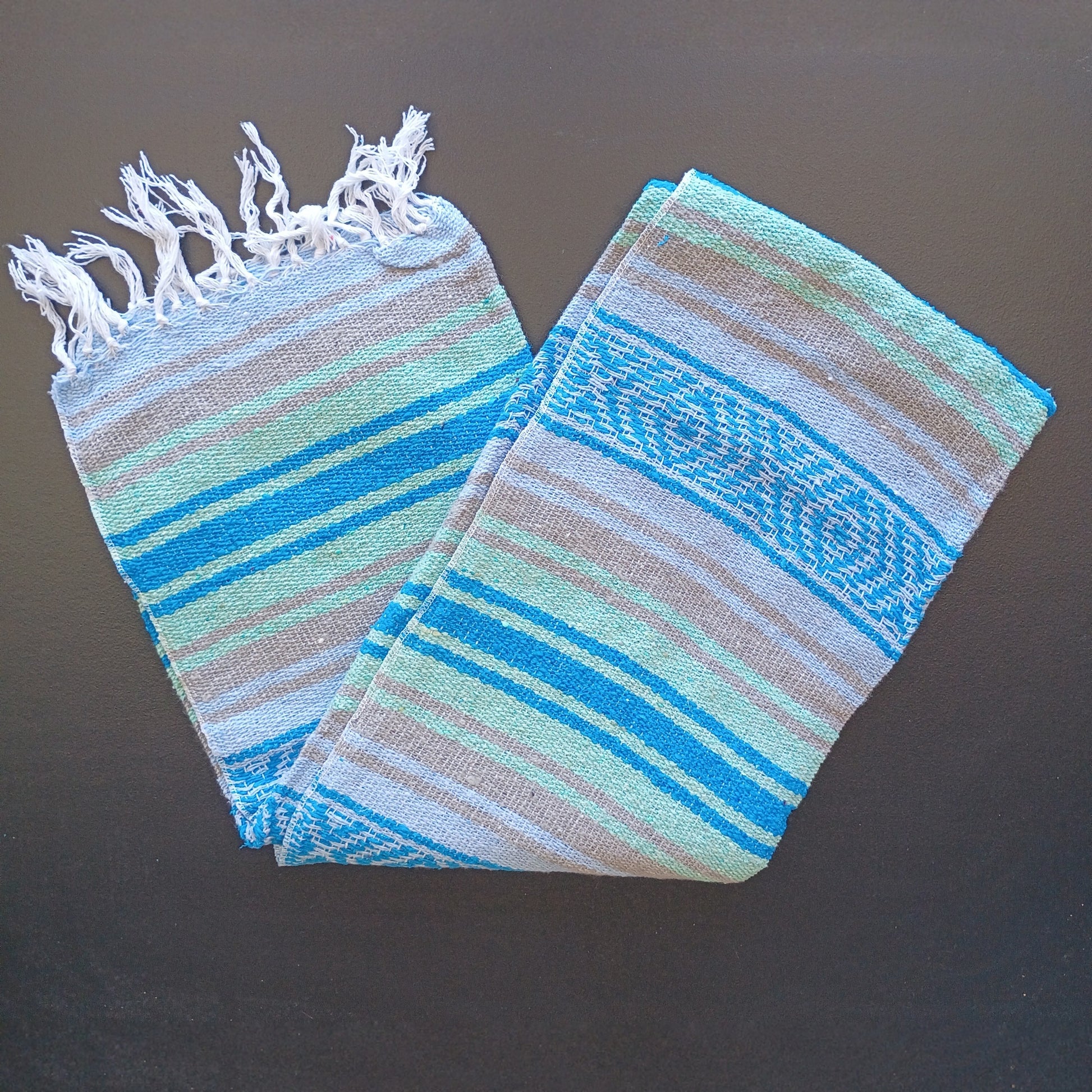 Zarape Mexicano TM-Falsa-40 Aqua Mexican Serape 