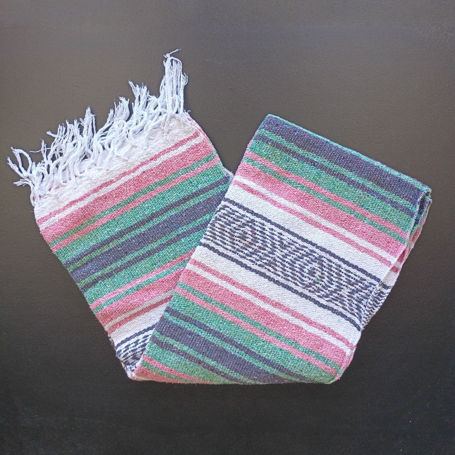 Zarape Mexicano TM-Falsa-42 Aqua-Pink Mexican Serape 