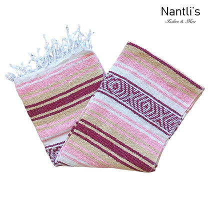 Zarape Mexicano TM-Falsa-43 Pink-Wine Mexican Serape Yoga Mat Picnic Blanket