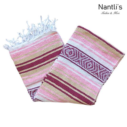 Zarape Mexicano TM-Falsa-43 Pink-Wine Mexican Serape Yoga Mat Picnic Blanket
