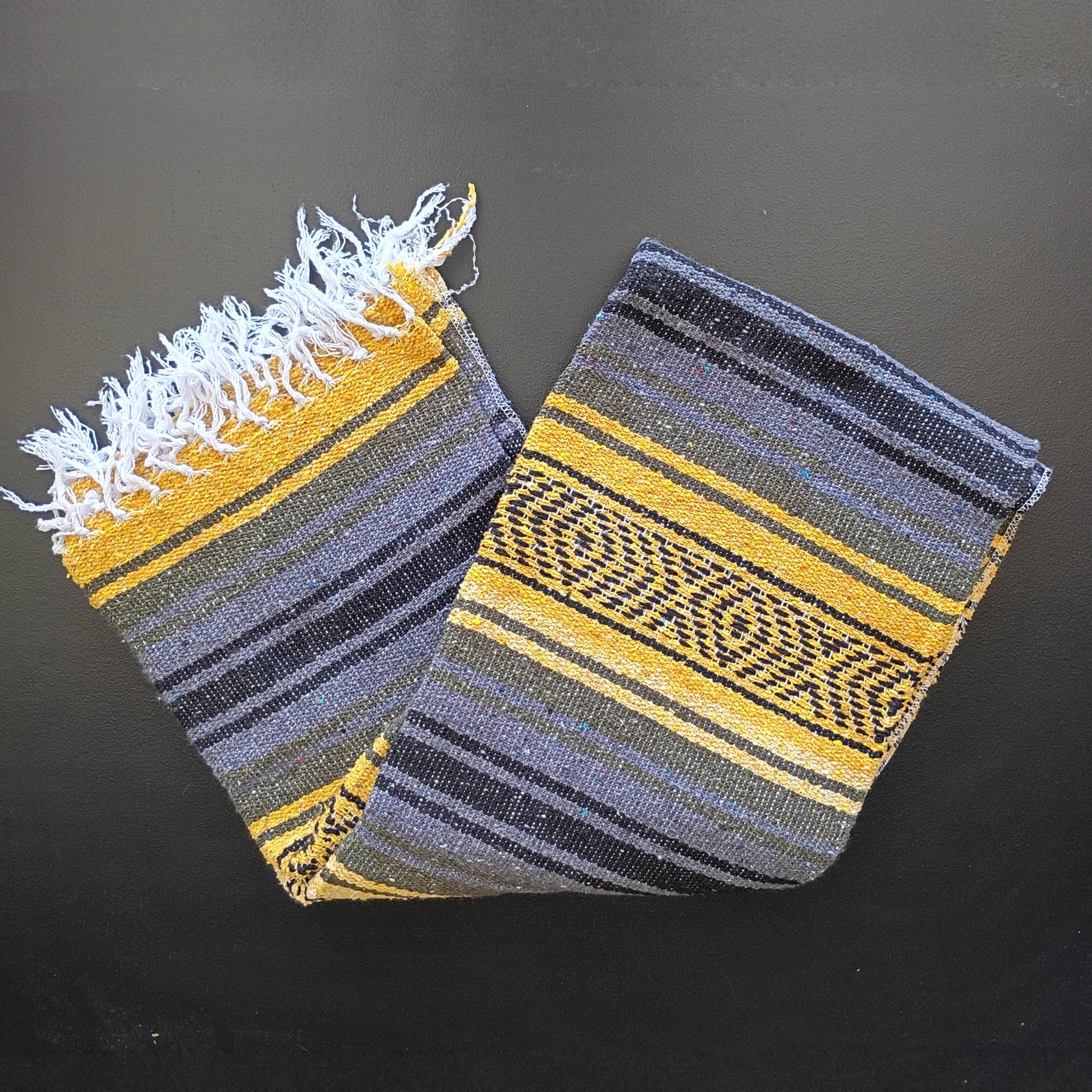 Zarape Mexicano TM-Falsa-47 Gold-Grey Mexican Serape 