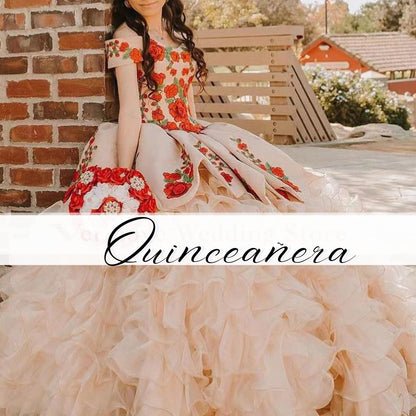 Quinceanera Dress Charro vestidos de 15 años Embroidery Sweet 16 vestido Mexican Girls XV Prom Gowns