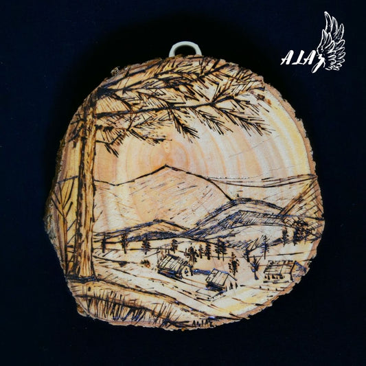 Magical Town Pyrography artwork by Mateo Ariaz