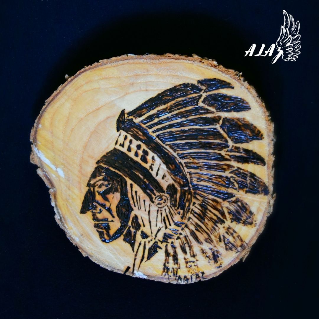 Our origins Pyrography artwork by Mateo Ariaz