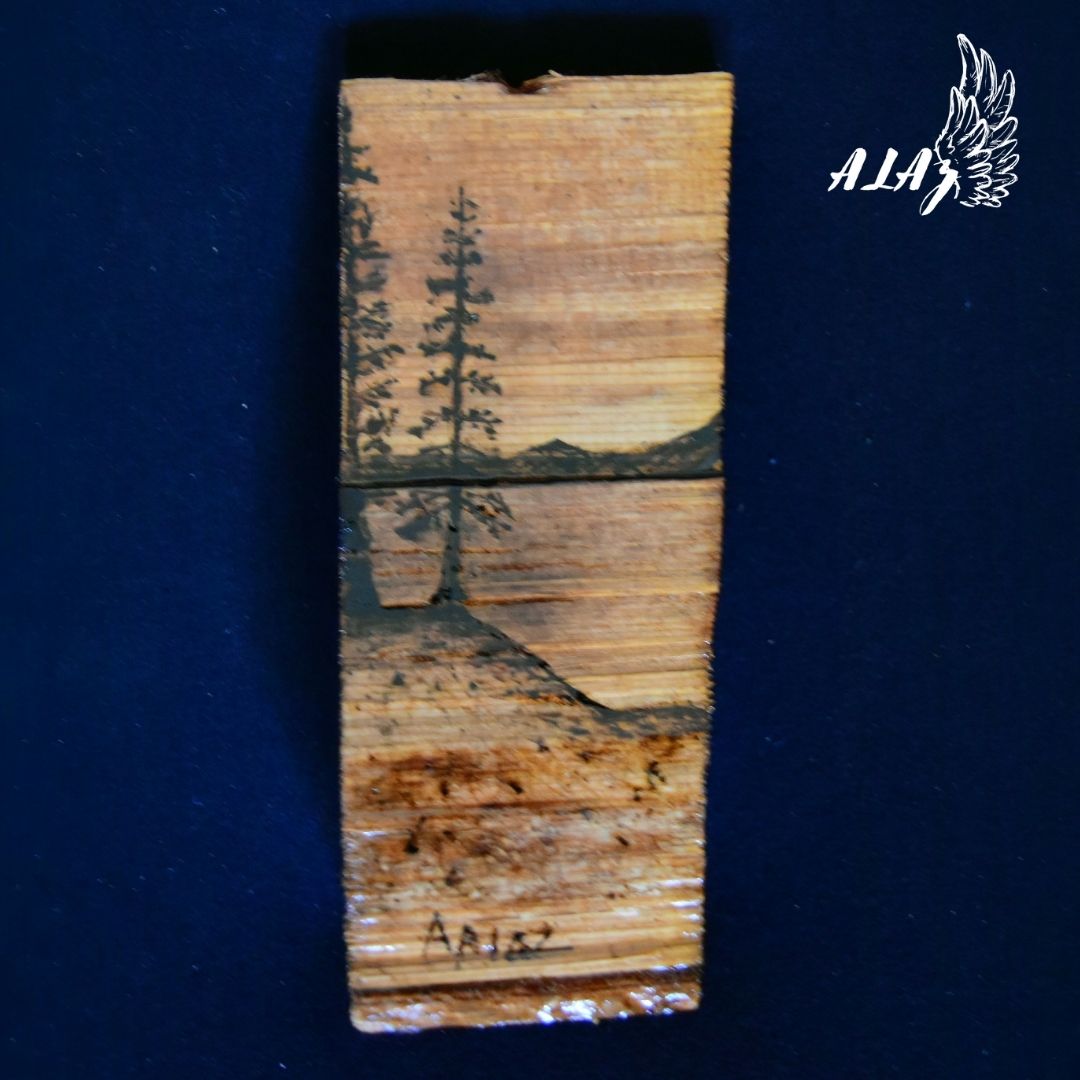 Peaceful View Pyrography artwork by Mateo Ariaz