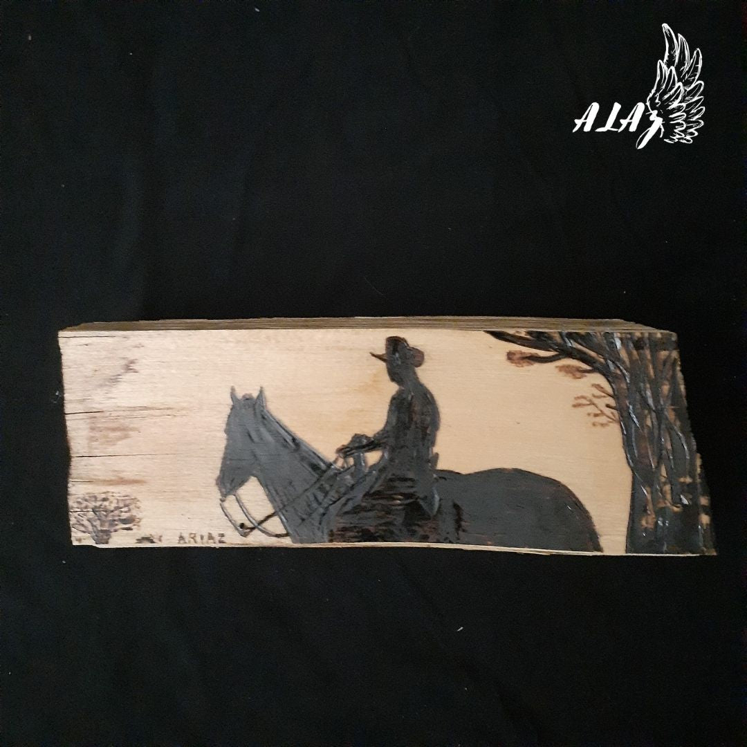 What my horse looks at Pyrography artwork by Mateo Ariaz