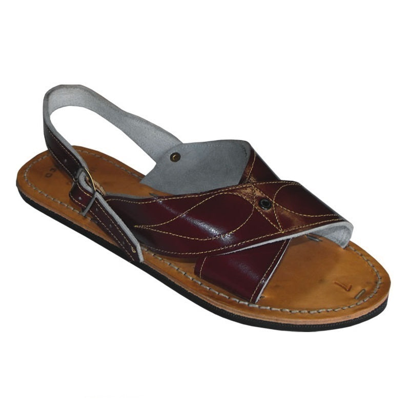 Huaraches Artesanales BA-Cruzado Burgundy - Leather Sandals