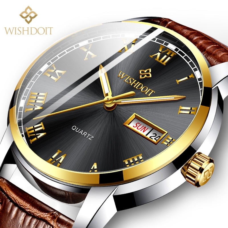 Reloj para hombre Men's Watch Men Watch Waterproof Luminous Stainless Steel Calendar Men watch Wristwatch silver gold black