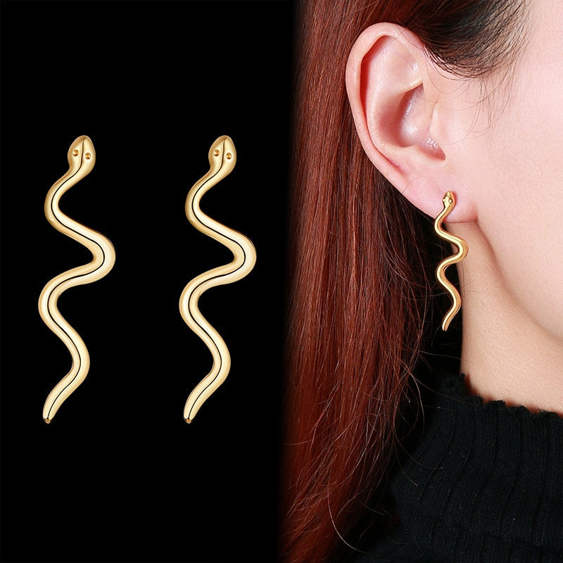 Aretes para mujeres Chic Snake Shaped Earrings for Women
