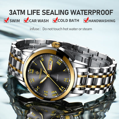 Reloj para hombre Men's Watch Men Watch Waterproof Luminous Stainless Steel Calendar Men watch Wristwatch water proof details