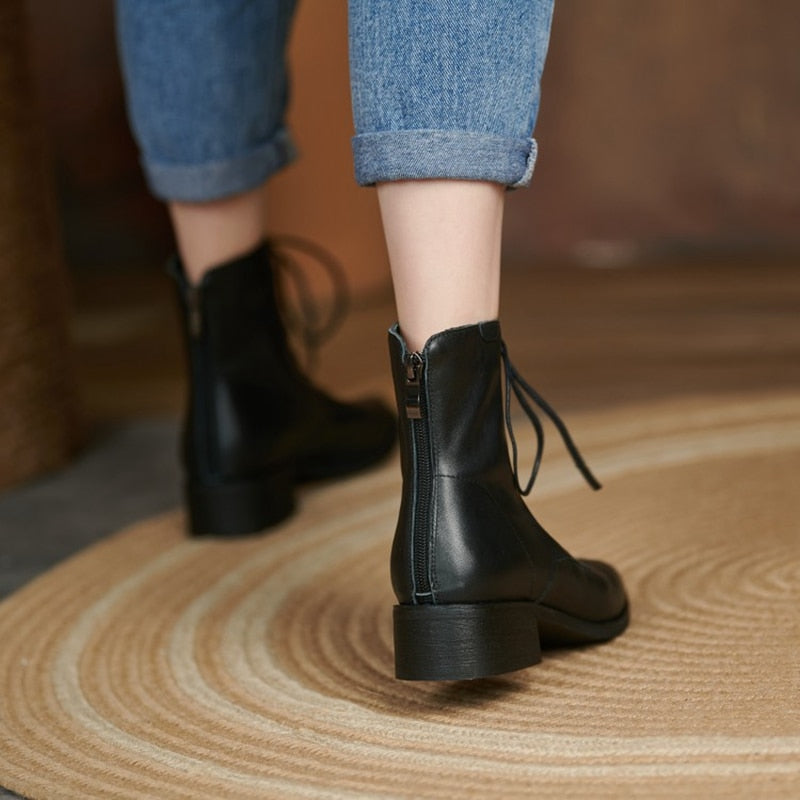 Sorbern Vintage Matt Heelless Boots Women Ankle High Booties Without Heels  Thick Platform Alternative Fashion Custom Colors