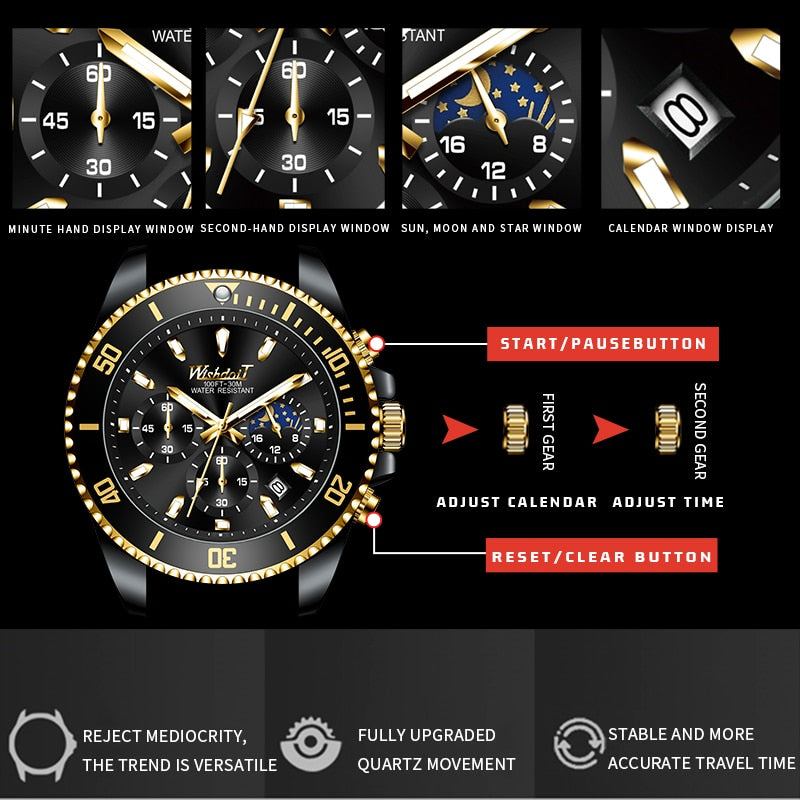 Reloj para hombre Men's Watch Men's Casual Sports Watch, Men Watch, Waterproof Luminous Stainless Steel Men's Wrist Watch