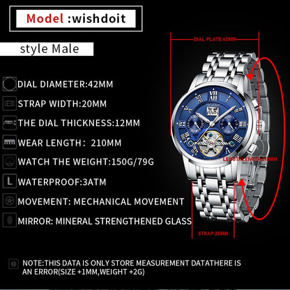 Watches Men's Automatic Mechanical Watch Stainless Steel Sports Men's Clock