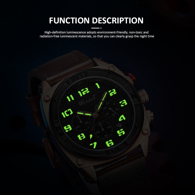 Reloj para hombre Men's Watch Casual Sports Watch Men's Military Watch Men's Clock Fashion Chronograph Watch function description