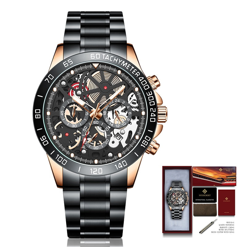 Reloj para hombre Men's Watch Men's Casual Sports Watch, Men's Watch, Waterproof Luminous Stainless Steel Men's Wrist Watch black rose gold