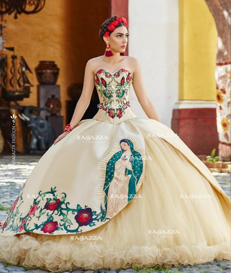 Quinceanera Dress Embroidered vestido 15 años Long Formal Sweet 16 Dress Prom Gowns Party Wear
