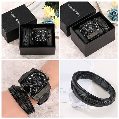 Gift set Men's Watch with bracelets relojes con pulseras para hombres