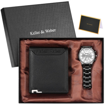 Wallet Watch Gifts for Men Clock Male Men's Wallet Money Bag Credit Card Holder Dollar Bill Wallet Watch Carteira