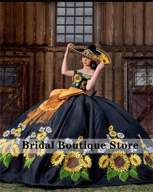 Vestido Charro de Quinceanera Embroidery Ball Gown Quinceanera Dress Off Shoulder Mexican Sweet 16 Dress
