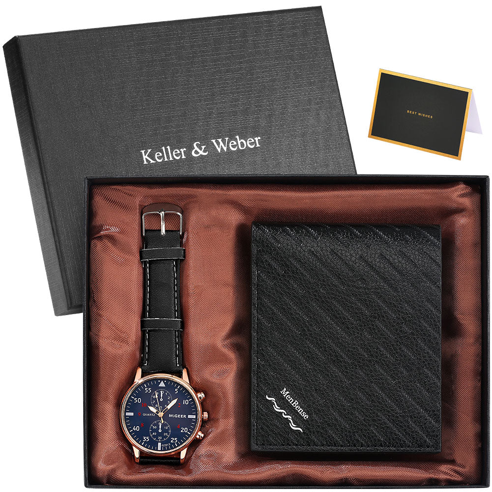 3 Pcs/Set Watches Gift for Husband Men Gift Set Reloj para Hombre con billetera