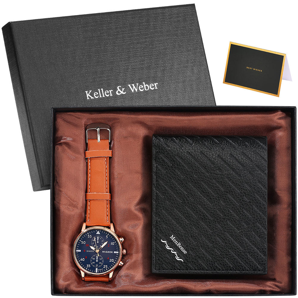 3 Pcs/Set Watches Gift for Husband Men Gift Set Reloj para Hombre cartera