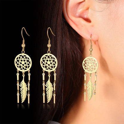 Aretes para mujeres Chic Dreamcatcher Dangle Earrings for Women