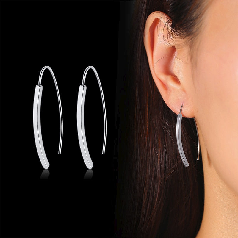 Aretes para mujeres Simple Line Earrings for Women Minimalist Stainless Steel Lady Earrings