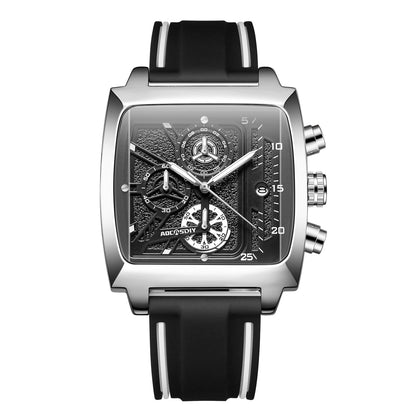 Reloj para Hombre fashion men's watch simple large dial sports waterproof wristwatch business leisure multi-functional luminous silicone