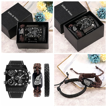 Gift set Men's Watch with bracelets relojes con pulseras para hombres